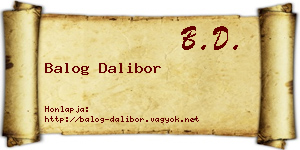 Balog Dalibor névjegykártya